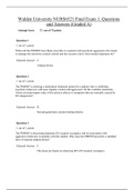 Walden University NURS6521 Final Exam 1. Questions and Answers (Graded A)