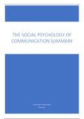 Samenvatting The Social Psychology of Communication readings   college aantekeningen