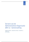 De kern van de Administratieve Organisatie (AIS Procesmanagement/BIV) - Samenvatting H.13 t/m 17, 19, 20 en 21