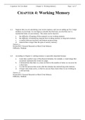 Cognition 10e Test Bank Chapter 4: Working Memory Questions and Answers
