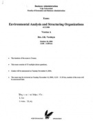 Exam Environmental Analysis and Structuring Organizations
