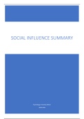 Summary Social Influence ALL EXAM MATERIAL