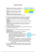 Summary chapter 8 Food Physics (interfaces)
