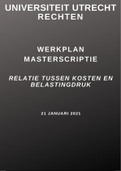 Masterscriptie werkplan rechten Uni Utrecht relatie kosten en belastingdruk