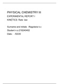 Full report of the  determination of the rate order  for the reaction between acetone and iodine respect to acetone using  the initial rate method