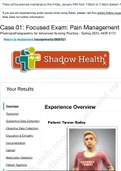 Tanner Bailey Shadow Health_Focused_Exam_Pain_Management_2023 | NGR 6172 Shadow Health_Prescription Writing Score: 10 out of 10