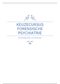Keuzecursus Forensische Psychiatrie voor Verpleegkunde/HBO-V van Hogeschool Utrecht: samenvatting literatuur inclusief leerdoelen.