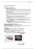 Summary Behavioural Neuroscience 