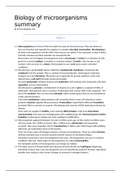 Summary microbiology (microbiology&biochemistry) wur