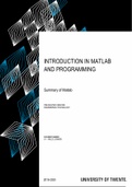 Summary  Matlab (201600055)