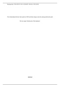 Written assignment / Essay / Paper - Adolescent Development