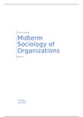 Summary of all lectures, videos and literature, including many clarifying pictures - Sociology of Organisations (midterm)