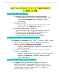 ATI COMMUNITY NURSING PROCTORED EXAM STUDY GUIDE (LATEST, UPDATED) | COMPLETE GUIDE 