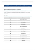 NR 103 Week 5 Musculoskeletal Medical Terminology (study)