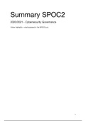 Summary SPOC 2 Cybersecurity Governance - Digital Justice 2020/2021