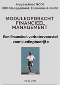NCOI MER geslaagde module Financieel Management - Financieel Verbetervoorstel feb 2021 