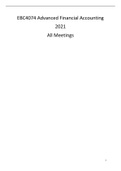 Full Solutions to All Meetings Advanced Financial Accounting (EBC4074)