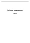 Resistance and Persuasion Articles Summary 