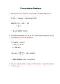 Grade 11 Chemistry Concentration Problems/Solutions