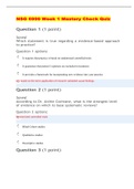 NSG 6999 Week 1 Mastery Check Quiz All Correct Answers