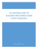 ATI NURSING CARE OF CHILDREN PROCTORED EXAM LATEST 2020 2021