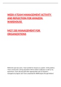 WEEK 4 TEAM MANAGEMENT ACTIVITY AND REFLECTION FOR AMAZON WAREHOUSE   MGT 330 MANAGEMENT FOR ORGANIZATIONS