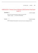 NURS-6551N   Primary Care of Women.2020 Summer Final Exam week 11/GRADED A+/ LATEST UPDATE