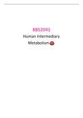 Case uitwerking BBS2041 Human Intermediary Metabolism (BBS2041) 