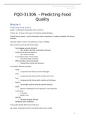 Summary of knowledge clips of modules 0 - 8 FQD-31306 Predicting Food Quality
