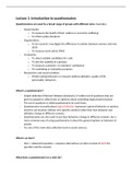 Lecture and tutorial notes Construction and Analysis of Questionnaires