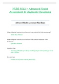 NURS 6512 / NURS6512 Final Exam (Latest): Advanced Health Assessment and Diagnostic Reasoning - Walden University