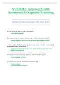 NURS 6512 / NURS6512 Final Exam Q & A (Latest 2021): Advanced Health Assessment and Diagnostic Reasoning - Walden University