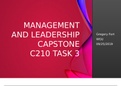 MANAGEMENT  AND LEADERSHIP  CAPSTONE C210 TASK 3 download it for a grade A