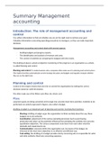 Summary management accounting English I