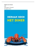 (Complete Samenvatting) Boekverslag Nederlands  Het Diner, Herman Koch, perfect om door te nemen voor Mondeling of boekpresentatie over het Diner