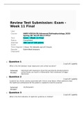 NURS-6501N-58, Advanced Pathophysiology. Week 11 Final Exam( 100 out of 100)