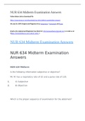 NUR 634 Midterm Examination Questions and Answers: Grand Canyon University.