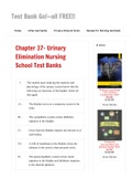 Exam (elaborations) NURSING FUNDAMENTA Chapter 37-	Urinary Elimination	Nursing School	Test Banks