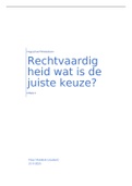 Samenvatting Rechtvaardigheid, ISBN: 9789025905057  Mensbeeld, Ethiek En Werkwijzen