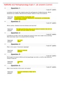 NURSING 632 Pathophysiology Exam 1 ;(101 Q&A) all answers Correct | Download To Score An A