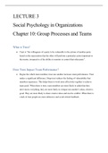 Social Psychology in Organizations Lecture Notes (lecture 3,4,5,6)