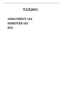 TAX2601 ASSIGNMENT 1 & 2 Semester 1&2 2021