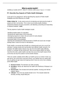 P1, P2, M1 Unit 12 Public Health (Health and Social care)
