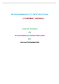 HESI PN PHARMACOLOGY PROCTORED EXAM ( 7 VERSIONS)|Verified and 100% Correct Q & A, Complete Document for HESI Exam|