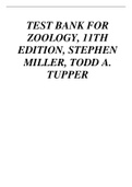 TEST BANK FOR ZOOLOGY, 11TH EDITION, STEPHEN MILLER, TODD A. TUPPER.