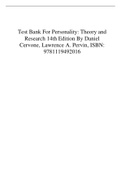 Test Bank For Personality Theory and Research 14th Edition By Cervone