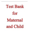 Test Bank  for  Maternal and Child Health Nursing 8e  By Pillitteri 