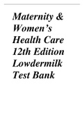TestBank For Maternity & Women’s Health Care 12th Edition Lowdermilk 