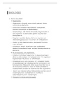 Samenvatting Biologie thema 1: inleiding in de biologie. BVJ.