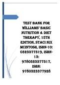 Test Bank for Williams Basic Nutrition & Diet Therapy, 15th Edition, Staci Nix McIntosh